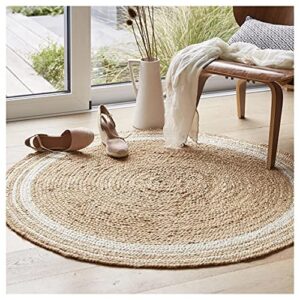 aizza trends jute carpet for living room, jute round floor mat, rugs for living room, jute centre table carpet for home decore (2 x 2 feet)