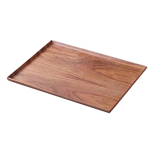 Outdoor Tray Coffee Table Tray Imitation Wood Grain Rectangular Large Tray Simple and Practical Cup Storage Tray Breakfast, Afternoon Tea Tray Decorative Tray Kitchen Tray