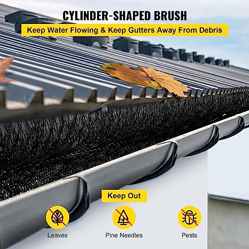 PREVCHA Gutter Guard Cylinder-Shaped Brush Easy On Gutter Guard 5inch Gutter Brush W/Bristle Easy to Clean for Roof Gutter Outdoor (Color : 1, Size : 5 PCS)