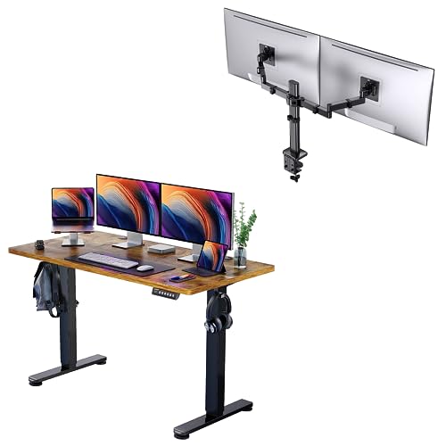 ErGear Height Adjustable Electric Standing Desk Dual Monitor Desk Mount