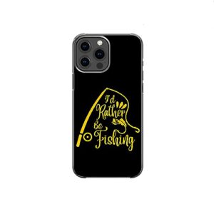 i'd rather be fishing sarcastic funny pattern art design anti-fall and shockproof gift iphone case (ipod 6)