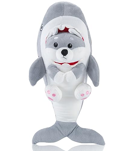 Miguelina 14.5 Inch Shark Plush Dog, Cute Stuffed Shark Dog Plushie Shark Lovely Plush Pillow Stuffed Animal Plush Home Office Decor Gifts for Kids