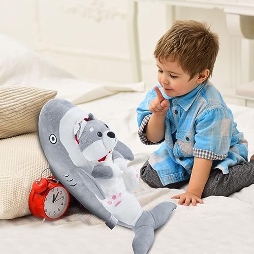 Miguelina 14.5 Inch Shark Plush Dog, Cute Stuffed Shark Dog Plushie Shark Lovely Plush Pillow Stuffed Animal Plush Home Office Decor Gifts for Kids