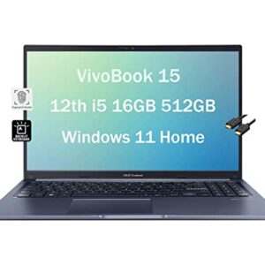 ASUS VivoBook S15 15.6" FHD IPS Business Laptop (Intel 12-Core i5-1240P, 16GB RAM, 512GB PCIe SSD, Iris Xe Graphics) Backlit, Fingerprint, Wi-Fi 6, Webcam, Win 11 Home (Renewed)