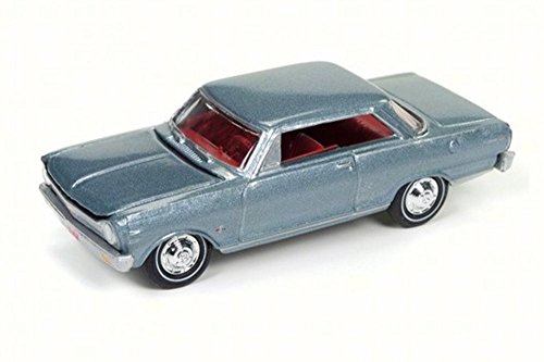 1965 Chevy Nova SS Glacier Gray Poly Limited Edition to 1800pc Worldwide Hobby Exclusive Muscle Cars USA 1/64 Diecast Model Car by Johnny Lightning JLMC010B