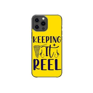 Keeping It Reel Sarcastic Funny Fishing Pattern Art Design Anti-Fall and Shockproof Gift iPhone Case (iPhone 12 Pro Max)