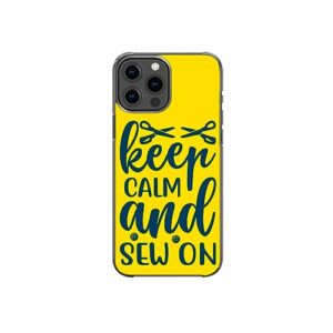 keep calm and sew on motivational positive pattern art design anti-fall and shockproof gift iphone case (iphone x/xs)