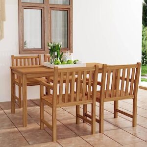 tcsgurk patio dining set,teak finish and ideal for outdoors, outdoor patio furniture set