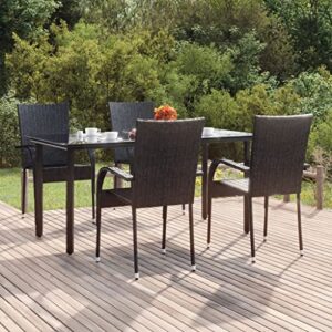 camerina 5 piece patio dining set patio table and chairs set outdoor patio dining set outdoor patio furniture patio set black poly rattan 3156656