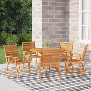 camerina 6 piece patio dining set outdoor dining table set patio table and chairs set outdoor patio dining set solid wood acacia