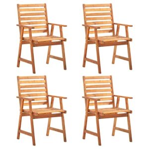 Camerina 6 Piece Patio Dining Set Outdoor Dining Table Set Patio Table and Chairs Set Outdoor Patio Dining Set Solid Wood Acacia