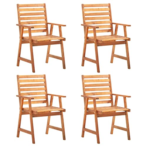 Camerina 6 Piece Patio Dining Set Outdoor Dining Table Set Patio Table and Chairs Set Outdoor Patio Dining Set Solid Wood Acacia