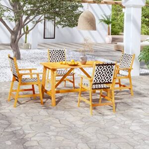 camerina 5 piece patio dining set patio table and chairs set outdoor patio dining set outdoor dining table set solid acacia wood 3087124