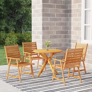 camerina 5 piece patio dining set outdoor dining table set patio table and chairs set outdoor patio dining set solid wood acacia 3087129