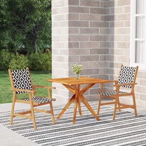 camerina 3 piece patio dining set outdoor patio dining set outdoor patio furniture patio set patio table and chairs set solid wood acacia 3087137