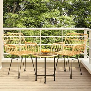 camerina 3 piece patio dining set outdoor patio dining set outdoor patio furniture patio set patio table and chairs set poly rattan 3157829
