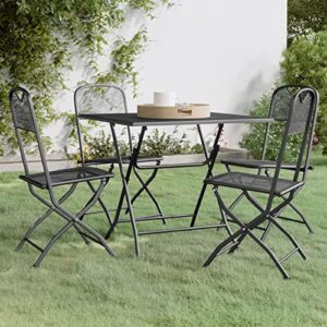 camerina 5 piece patio dining set patio table and chairs set outdoor patio dining set outdoor patio furniture patio set expanded metal mesh anthracite 3084720