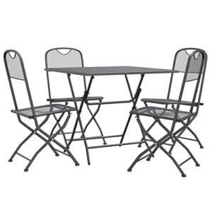 Camerina 5 Piece Patio Dining Set Patio Table and Chairs Set Outdoor Patio Dining Set Outdoor Patio Furniture Patio Set Expanded Metal Mesh Anthracite 3084720
