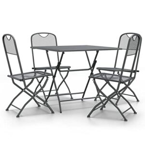 Camerina 5 Piece Patio Dining Set Patio Table and Chairs Set Outdoor Patio Dining Set Outdoor Patio Furniture Patio Set Expanded Metal Mesh Anthracite 3084720