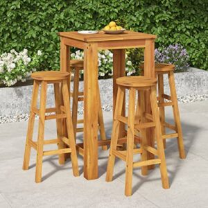 camerina 5 piece patio dining set outdoor dining table set patio table and chairs set outdoor patio dining set solid wood acacia 3154389