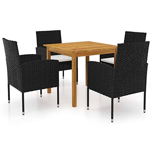 qiangxing 5 Piece Patio Dining Set Patio Table and Chairs Set Outdoor Patio Dining Set Outdoor Patio Furniture Patio Set Black 3067741