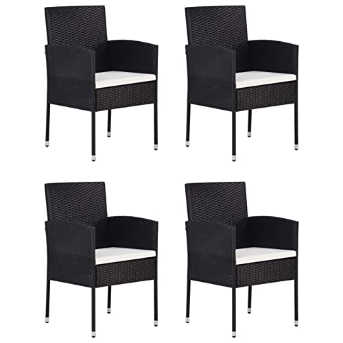 qiangxing 5 Piece Patio Dining Set Patio Table and Chairs Set Outdoor Patio Dining Set Outdoor Patio Furniture Patio Set Black 3067741