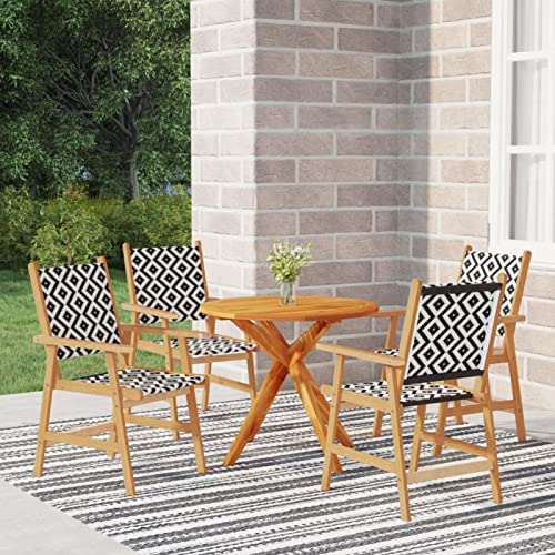 Camerina 5 Piece Patio Dining Set Outdoor Dining Table Set Patio Table and Chairs Set Outdoor Patio Dining Set Solid Wood Acacia 3087131