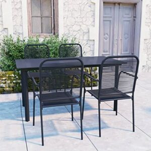 qiangxing 5 piece patio dining set patio table and chairs set outdoor patio dining set outdoor patio furniture patio set black glass and steel 3060209