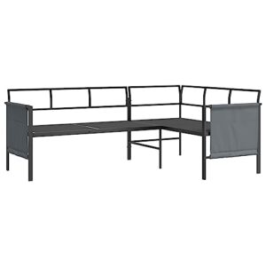 qiangxing 2 Piece Patio Dining Set Outdoor Patio Dining Set Outdoor Patio Furniture Patio Set Patio Table and Chairs Set Anthracite Steel