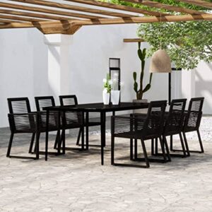 camerina 7 piece patio dining set outdoor dining table set patio table and chairs set outdoor patio dining set black 3099159