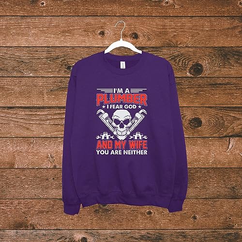 Plumber Sweatshirt Gift for Plumbers Who Fear God and Love Their Wives Navy Muticolor Unisex Sweatshirt