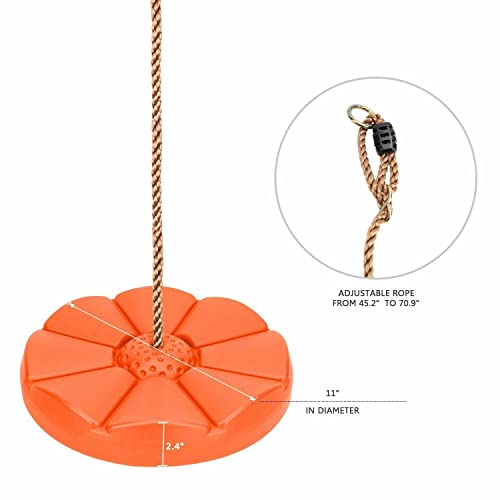 Disc Seat Swing - Kids Rope Tree Zip Line for Play Set, Playground Fun