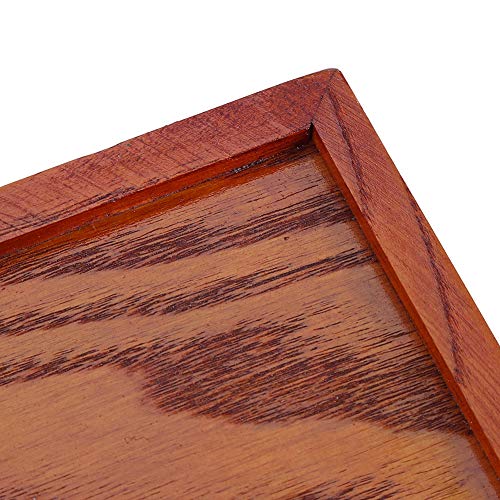 Ikunde Large Wood Serving Tea Water Drinks Tray Wooden Breakfast Tea Serving Tray with Handle