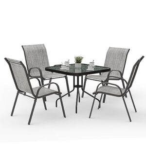 amopatio outdoor dining set for 4, patio table and chairs set