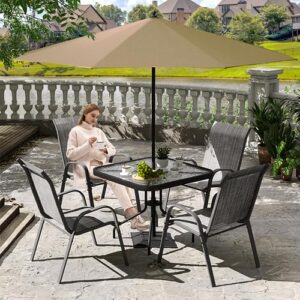 Amopatio Outdoor Dining Set for 4, Patio Table and Chairs Set