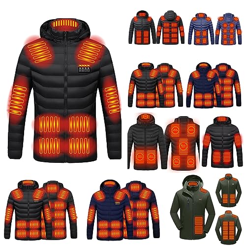 My Orders Placed Recently by Me Men Women Heated Jackets Winter Warm Heated Jackets Rechargeable USB Heated Jacket Hood Puffer Heated Jacket with Pocket