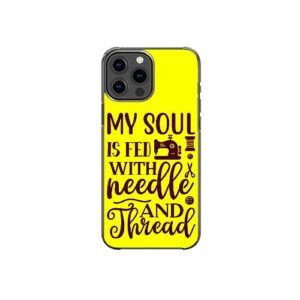my soul is fed with needles and threads funny sarcastic pattern art design anti-fall and shockproof gift iphone case (iphone 12)