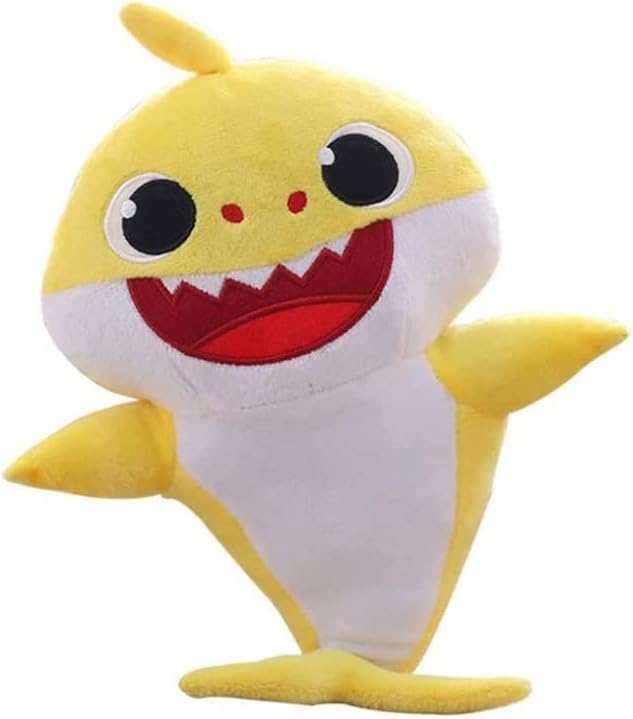 Baby Cute Plush Toy Plush Shark Toy That Sings with Music and Luminous Light is The Best Birthday Gift for Children … (Yellow)