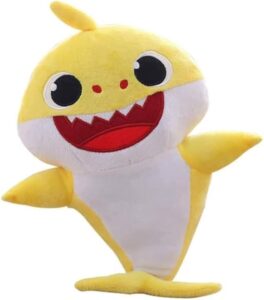 baby cute plush toy plush shark toy that sings with music and luminous light is the best birthday gift for children … (yellow)