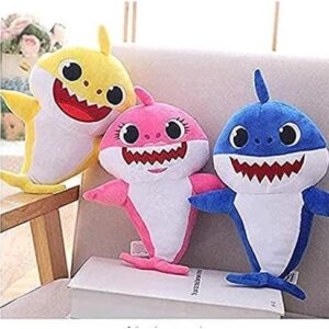 Baby Cute Plush Toy Plush Shark Toy That Sings with Music and Luminous Light is The Best Birthday Gift for Children … (Yellow)