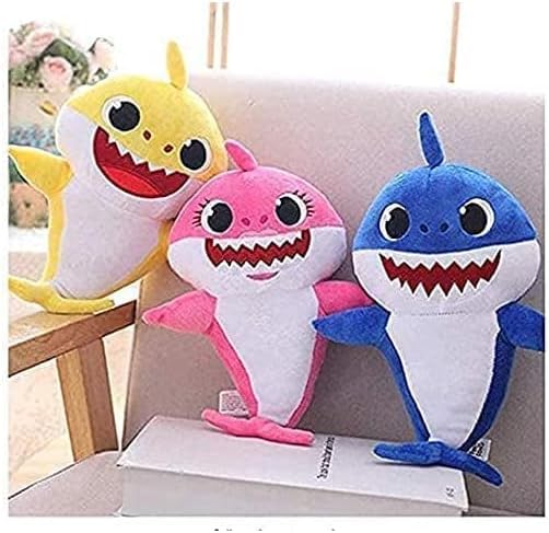 Baby Cute Plush Toy Plush Shark Toy That Sings with Music and Luminous Light is The Best Birthday Gift for Children … (Yellow)