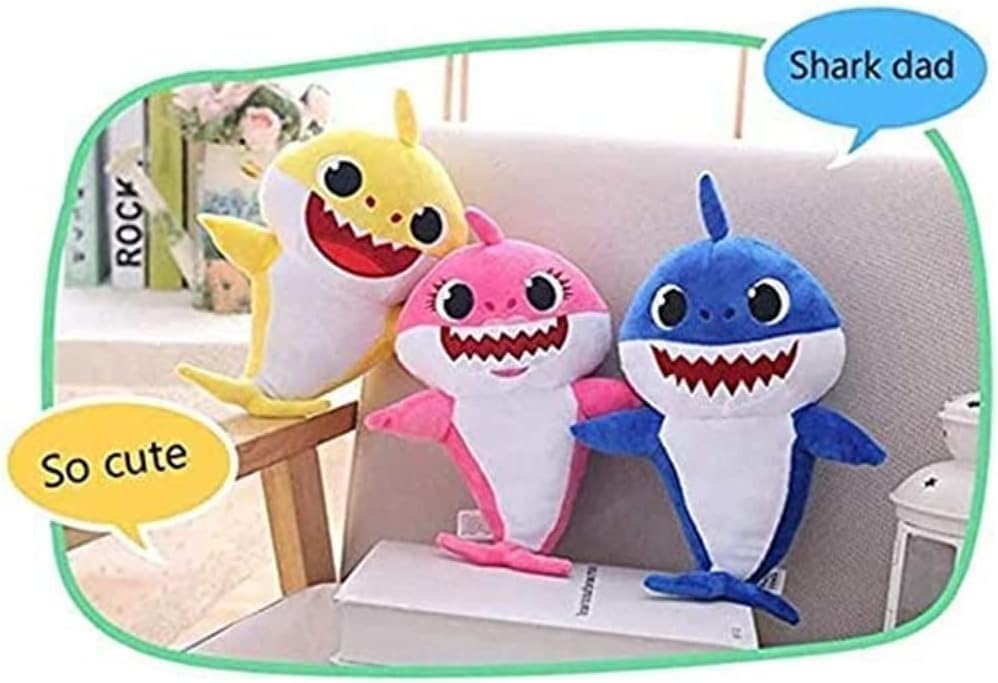 Baby Cute Plush Toy Plush Shark Toy That Sings with Music and Luminous Light is The Best Birthday Gift for Children … (Yellow)