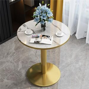 Dining Table, Coffee Table, 60cm Marble Effect Top Sofa Tables w/Sturdy Metal Frame, Modern Round Side Table for Kitchen, Dining Room, Cafe(Size:60 * 60 * 72CM,Color:C)