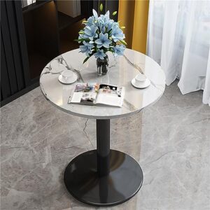 Dining Table, Coffee Table, 60cm Marble Effect Top Sofa Tables w/Sturdy Metal Frame, Modern Round Side Table for Kitchen, Dining Room, Cafe(Size:60 * 60 * 72CM,Color:C)