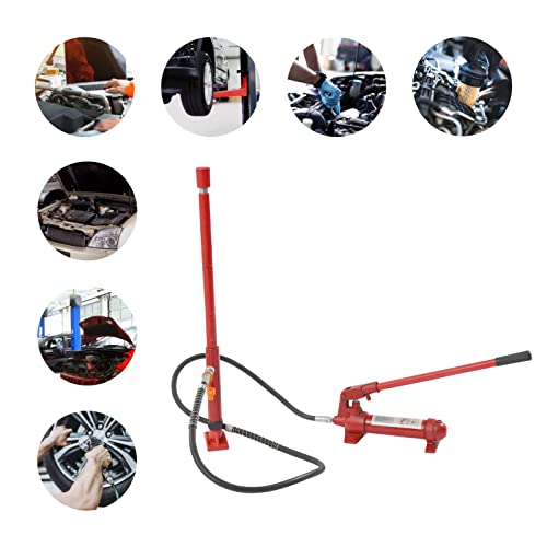 15PCs Portable Power Kit Hydraulic Ram with Pump, Auto Body Frame Repair Kit 5 FT Oil Hose Hydraulic Jack with Case, 6 Ton Capacity