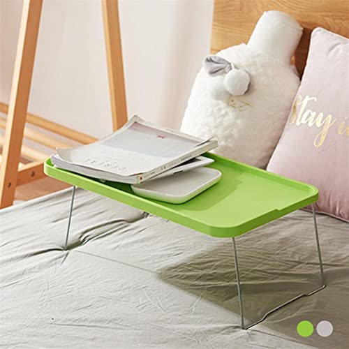 VEMMIO Breakfast Tray Folding Laptop Table Compact Bed Desk Breakfast Serving Bed Tray Standing Reading Table with Cup Holder Lightweight Picnic Table (Color : Green)