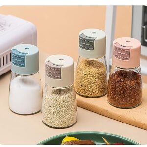 Salt And Pepper Shakers Precise Quantitative Push Type,0.5g Metering Salt Shaker,Clear Glass Salt Shakers For Kitchen,Salt And Pepper Shakers Set,Glass Salt Shaker Dispenser (2PCS-E)