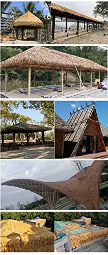 Nujeuho Straw Roof Thatch Tiki Duck Blind Grass Mexican Straw Roof Thatch for Tiki Bar Huts Palapa Thatch Roofing for Garden Patio Umbrella Covers Decoration Width 60cm(Size:8.5x0.6m,Color:Color 1)