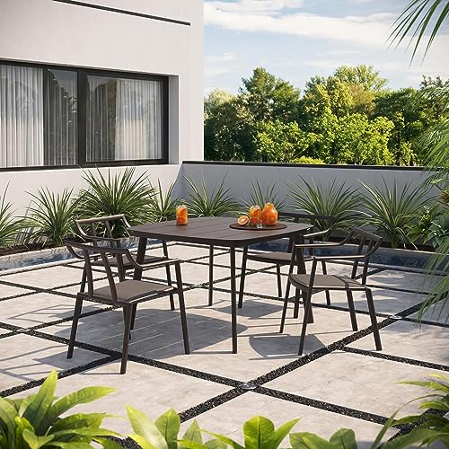 Oxford Garden Markoe 5 Pc Aluminum Dining Set in Carbon/Ninja