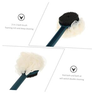 minkissy Bath Ball Bath Brush Bath Scrubber for Body Shower Brush for Body Bath loofah Bath Sponge Back Scrubber Dual- Sided Shower Brush Back Scrubber with Handle Mesh Shampoo Brush 2 in 1